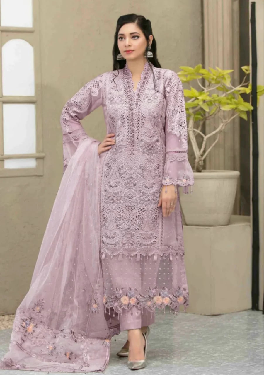 Organza Unstitched Dress Collection for Women Online in Pakistan  Emarlad  Wear