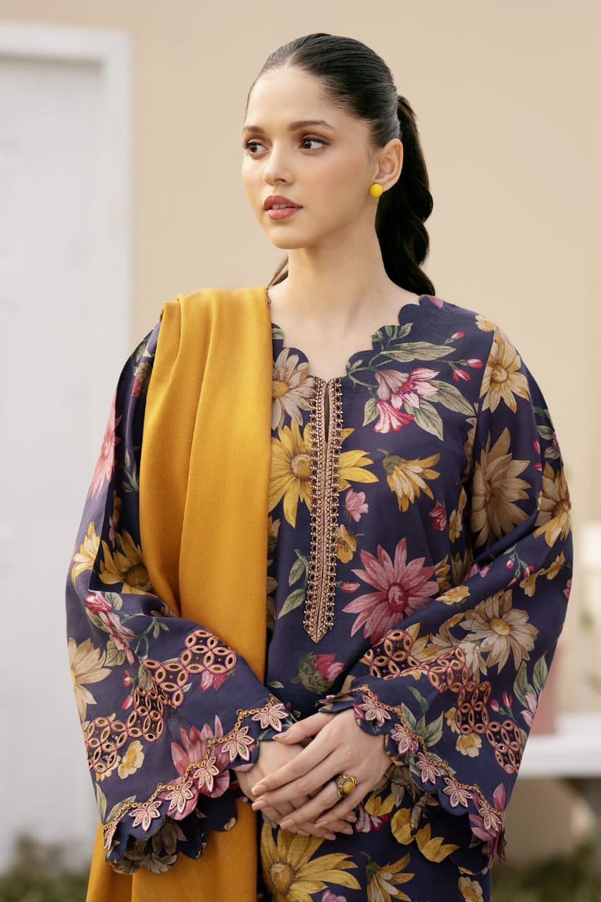 Baroque Blue Pure Lawn Embroidery Digital New Arrival