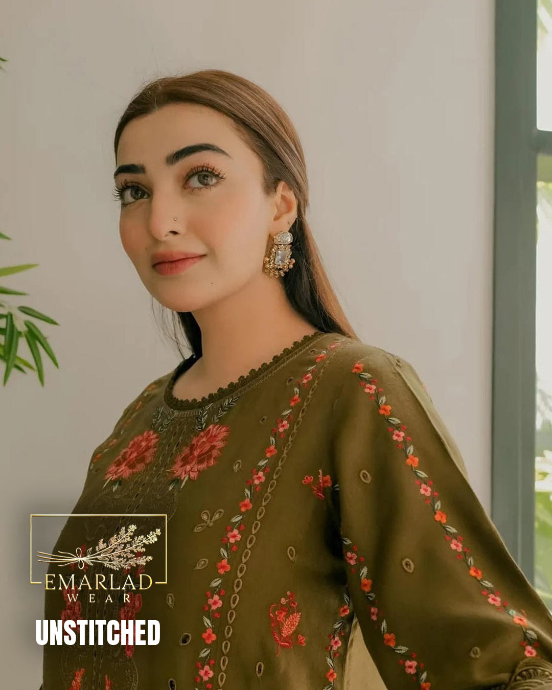 Aneelas Mustard Luxury Lawn 3PC Suit 2026 – Embroidered Unstitched Dress