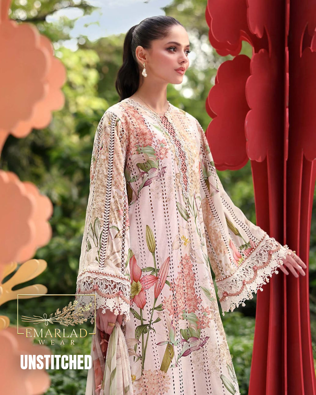 MARIA B M PRINT Vol-02 Purple Lawn Collection 2026 | 3PC Embroidered Chicken Kari Suit