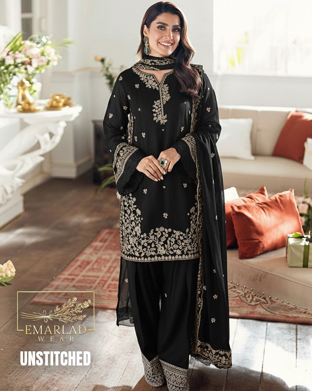 Azure | black - Semi Pure Chiffon Collection