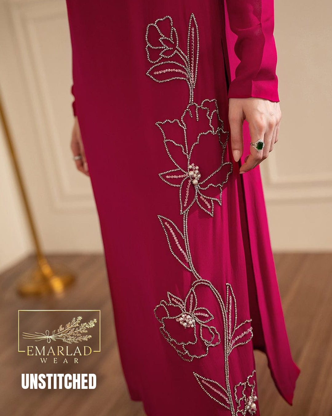 Lulusar Shocking Pink Raw Silk Formal Collection Replica – Elegant Luxury Wear