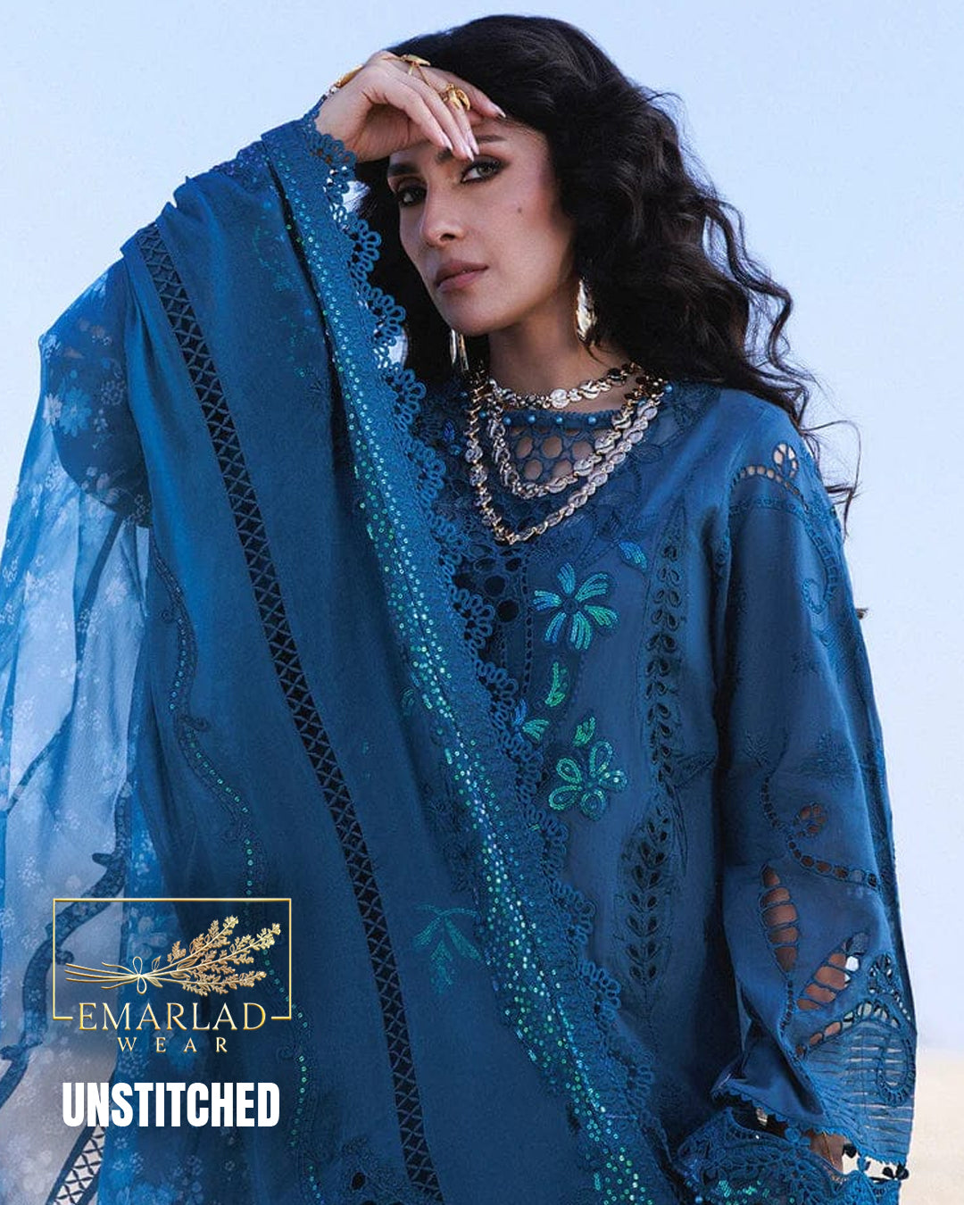 Nureh Zink Luxury Lawn Chicken Kari Embroidered 3 Piece Suit