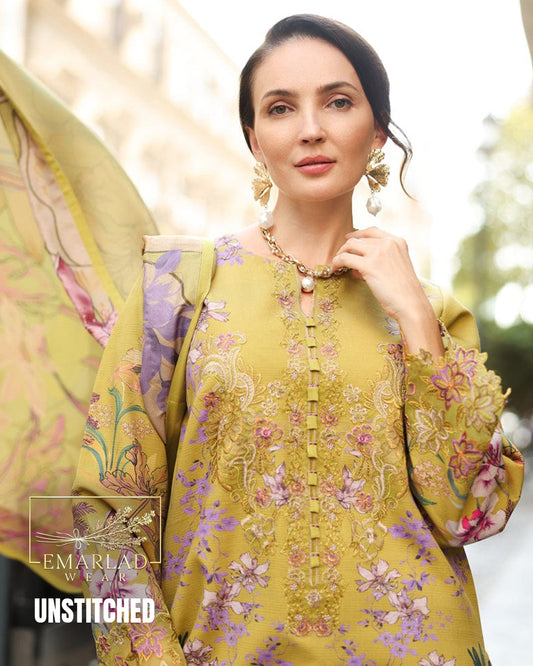 Rung Rasia Mustard Lawn Suit 2026 – 3PC Dress with Embroidered Chiffon Dupatta