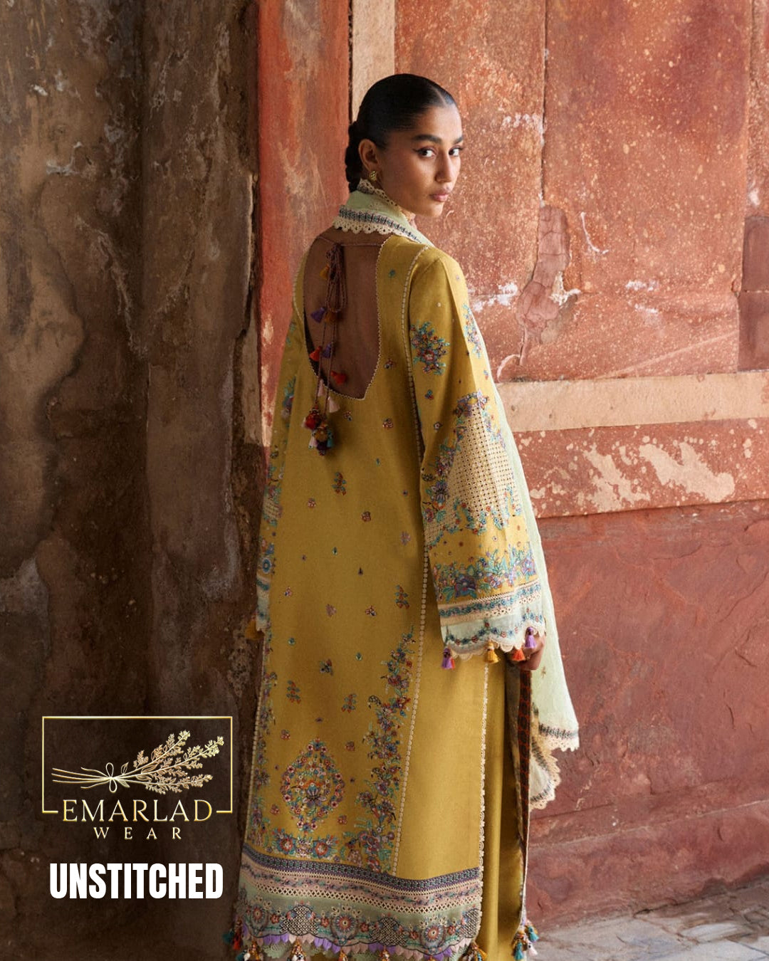 Hussain Rehar Lawn Collection 2026 Dhani 3 Piece Unstitched Embroidered Lawn Suit with Chiffon Dupatta