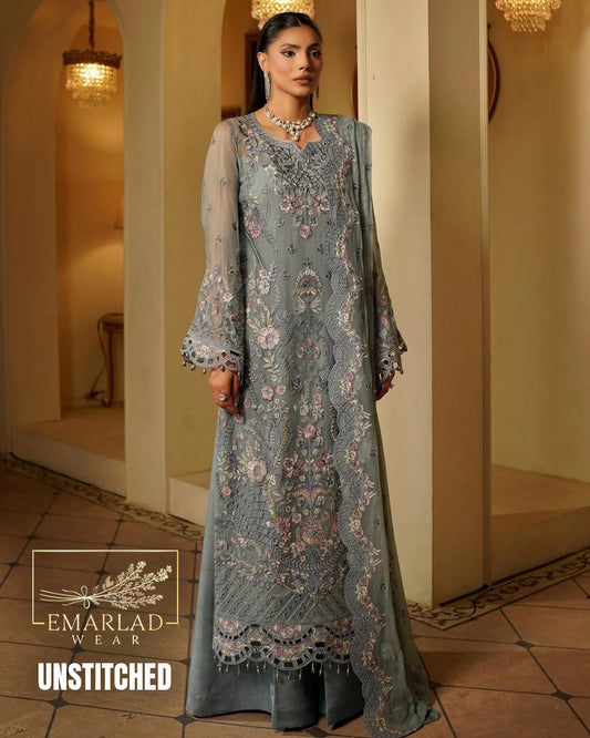 Maryum Maria Unstitched Replica Chiffon Suit with Malai Trouser