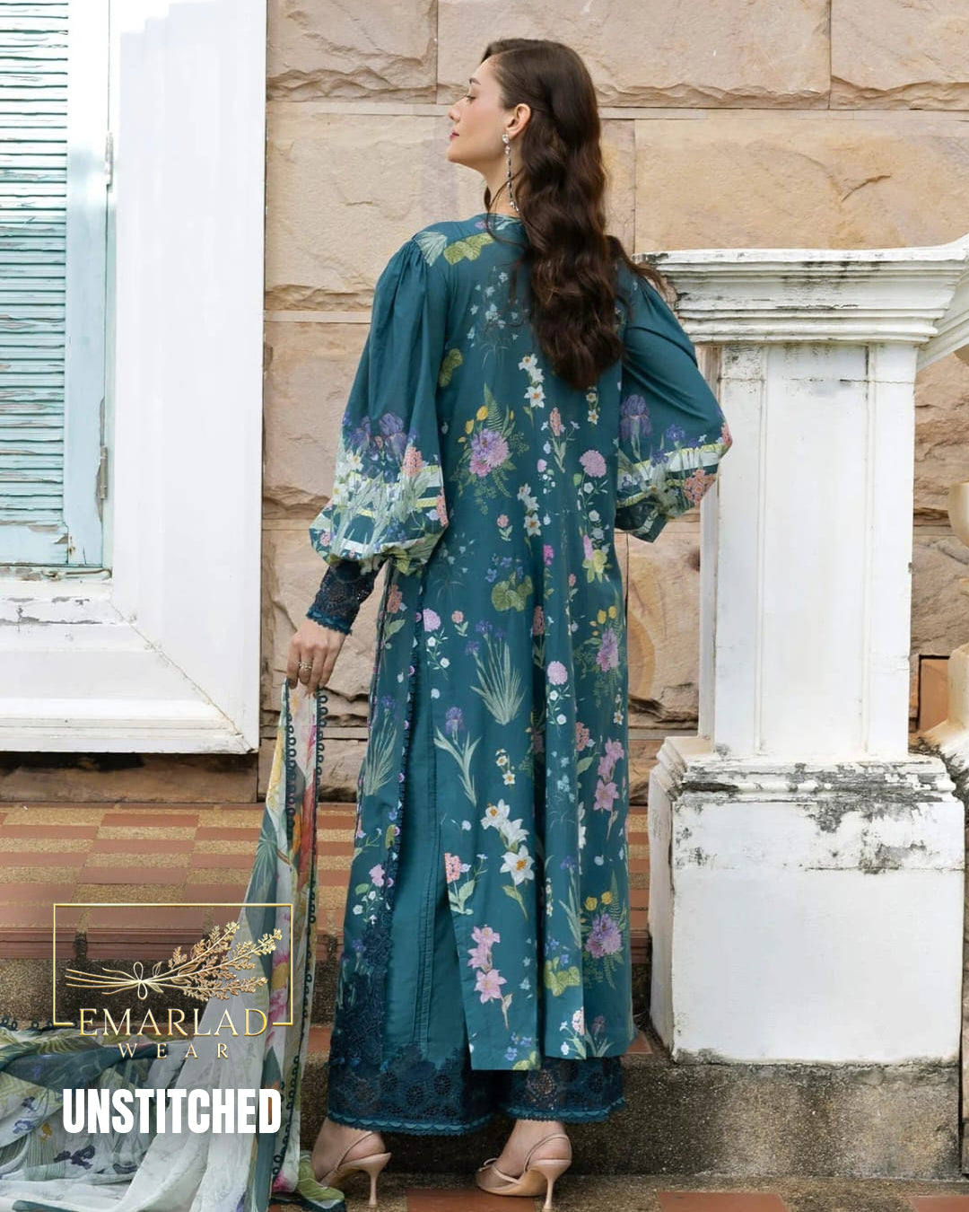Elaaf Lawn Collection 2026 Zinc 3 Piece Unstitched Embroidered Lawn Suit with Printed Chiffon Dupatta