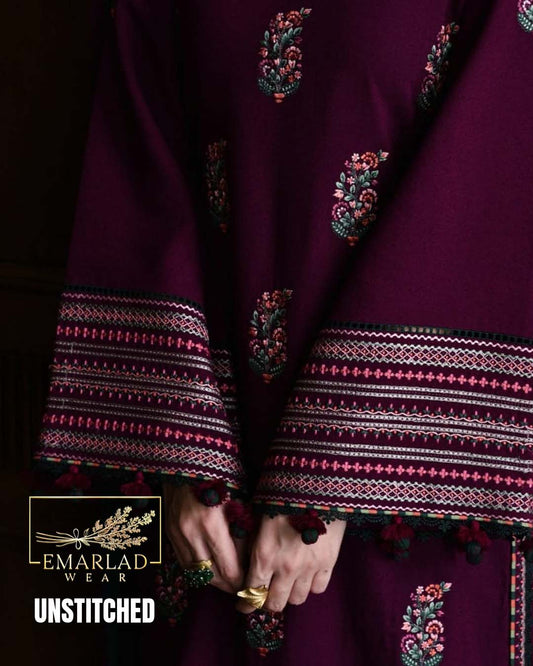 ZAIB Thread Embroidered Cambric Cotton 3 Piece Suit