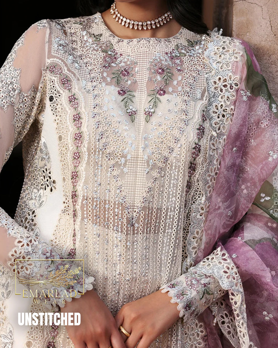 Ayzel White Organza Formal Collection Replica