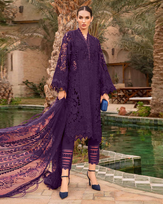 Maria b | Dark Purple - Luxury Eid Chikankari Collection (HR)