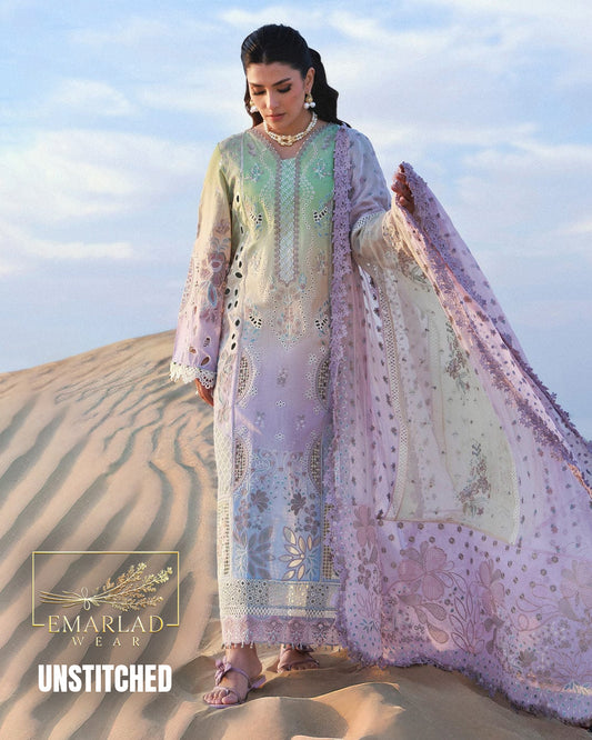 Iznik Multi Digital Tie & Dye Pure Lawn Suit with Chiffon Dupatta | Premium Summer Collection | Emarladwear