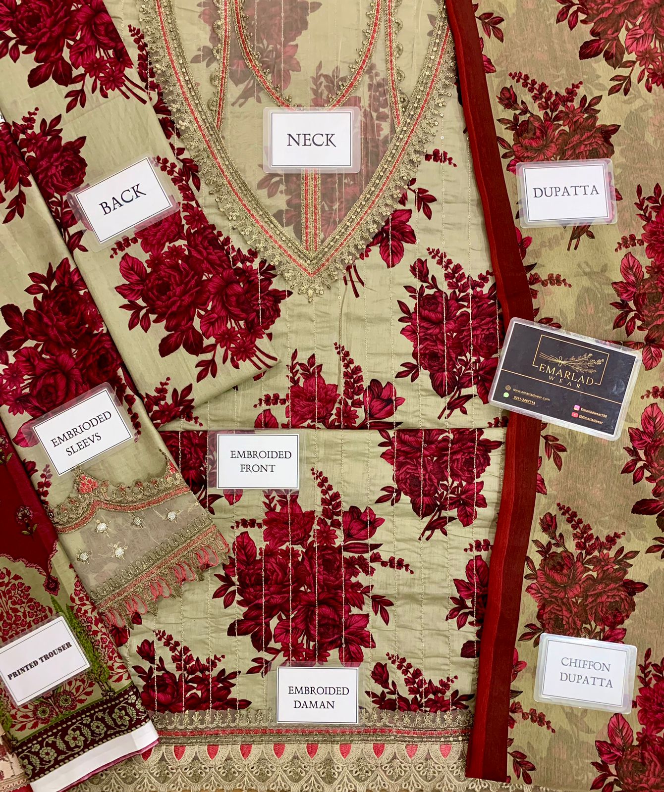 Maria B Maroon Front Emb New Arrival Lawn 3pc