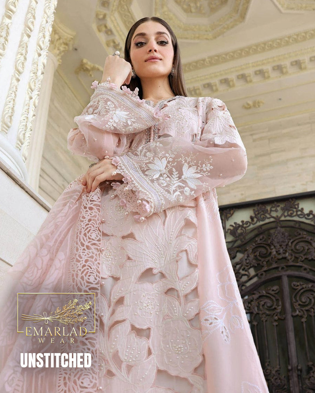 Maria B Luxury Lawn Embroidered 3PC Unstitched Suit EL-26-02 | Premium Summer Collection