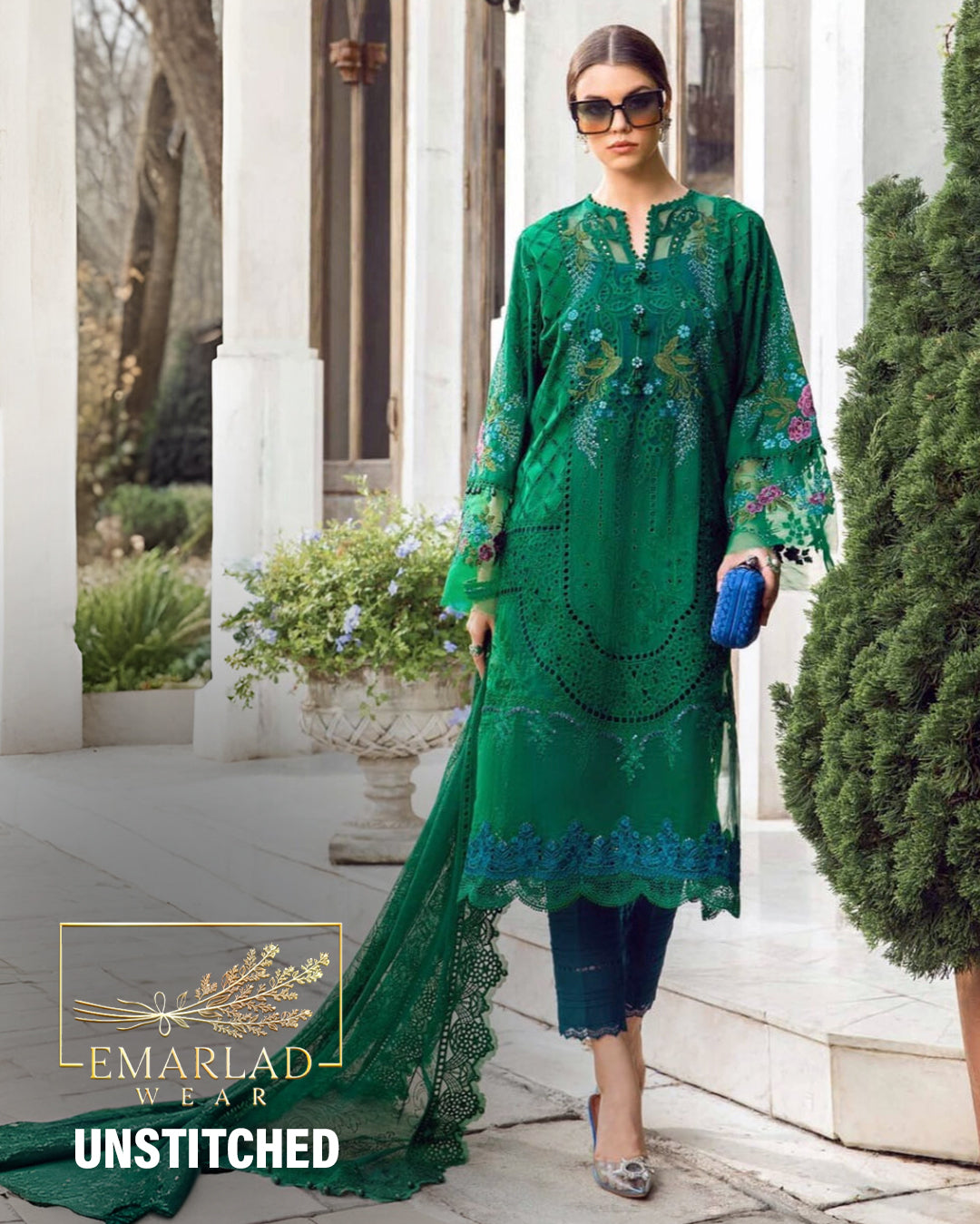 Maria B | Bottle Green - Luxury Lawn Collection Emarlad Wear Maria B | Bottle Green - Luxury Lawn Collection Emarlad Wear