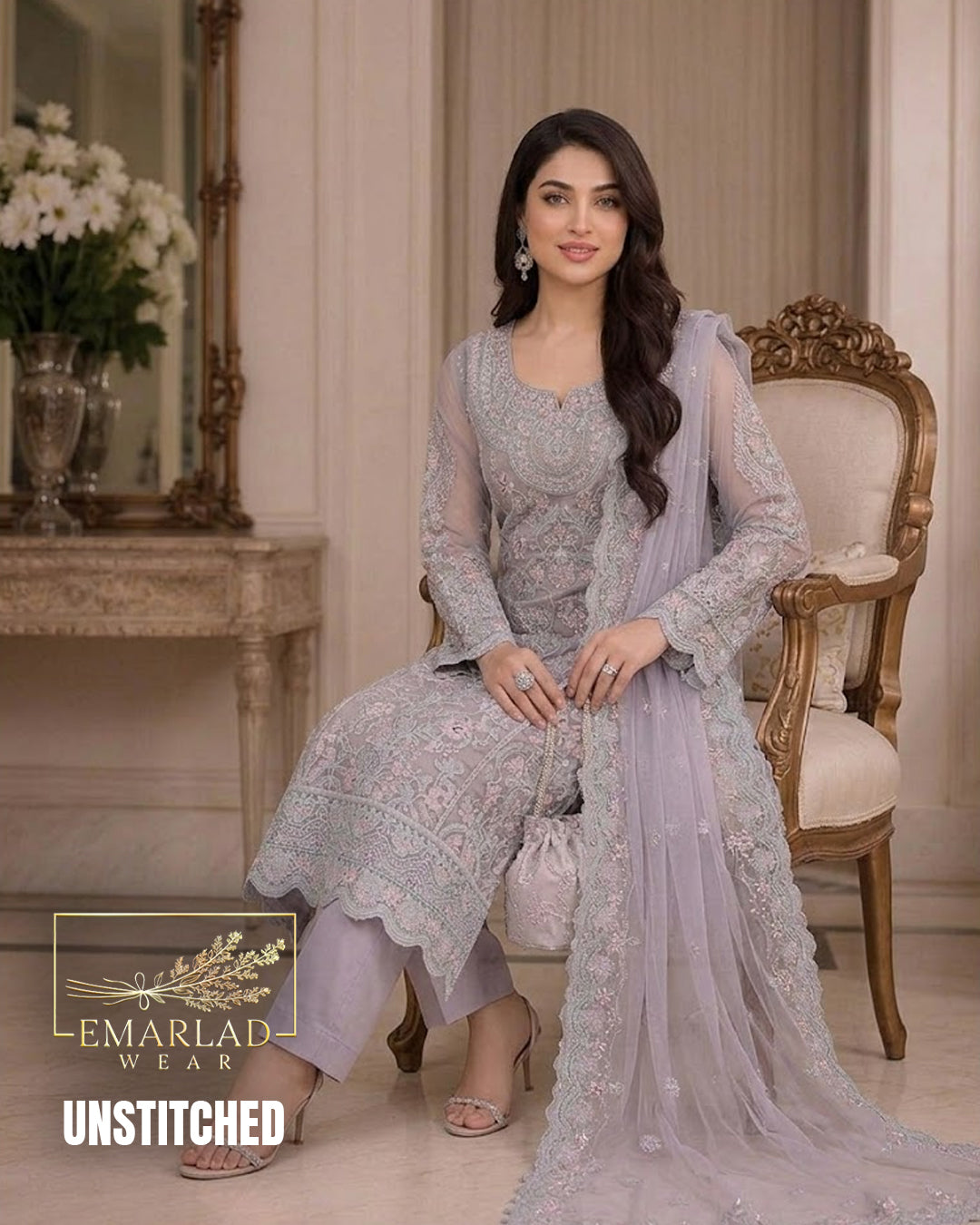 Emarlad Wear Mauve Organza Formal Collection Replica