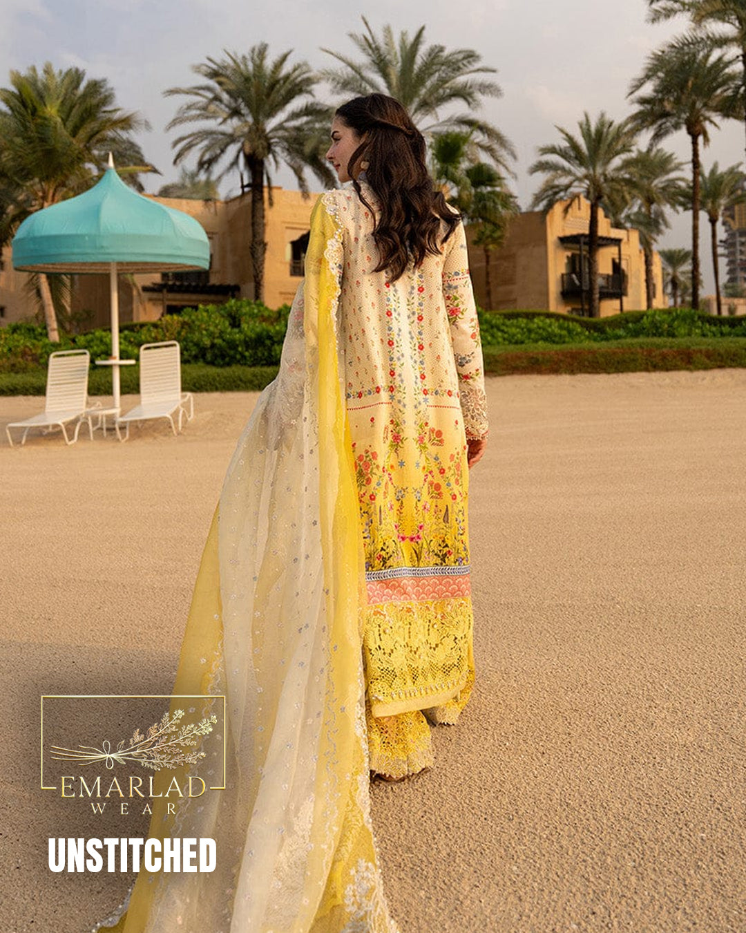Faiza Saqlain AYA Yellow Embroidered Swiss Lawn 3Pc Unstitched Suit ARTA – Luxury Summer Collection