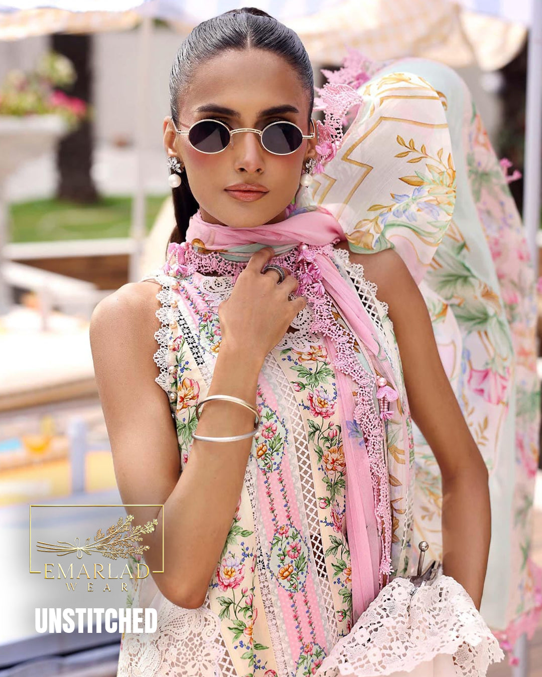 Maria.B MPT-3010-AB Pink Lining (Nisa) Lawn & Chiffon Replica – Premium 3 Piece Suit
