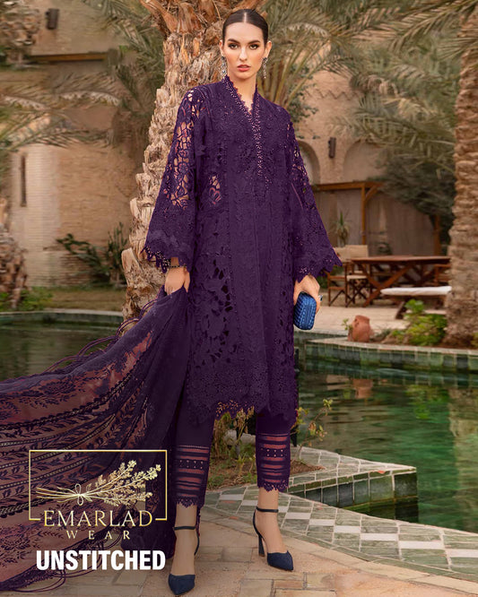 Maria b | Dark Purple - Luxury Eid Chikankari Collection (HR)