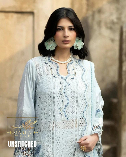 Aden Libes Luxury Lawn Collection 2026 Grey 3PC Unstitched Suit – Heavy Embroidered Lawn