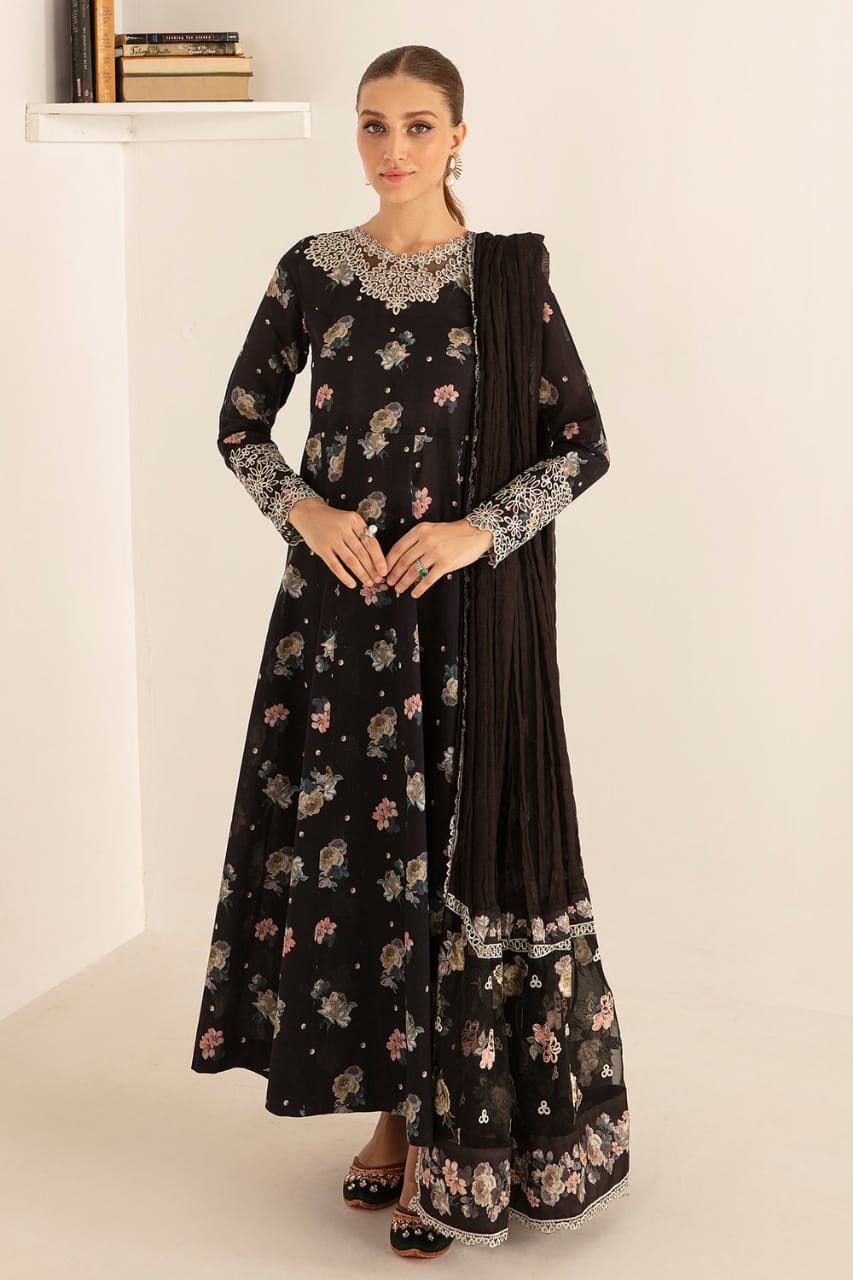 Baroque Black Pure Lawn Embroidery Dress 3pc Emarlad Wear Baroque Black Pure Lawn Embroidery Dress 3pc Emarlad Wear