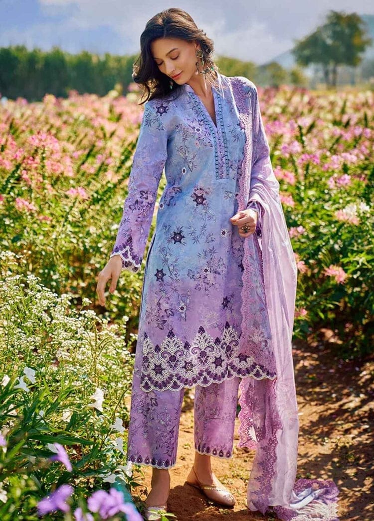 purple chikankari dress Diva Lavender A-Line Muslin Chikankari Dress Pakeeza Chikankari