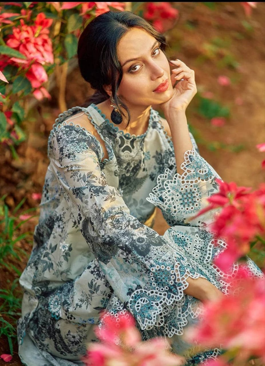 Alessia 01 Digital Pure Lawn Embroidery Chikankari Dress