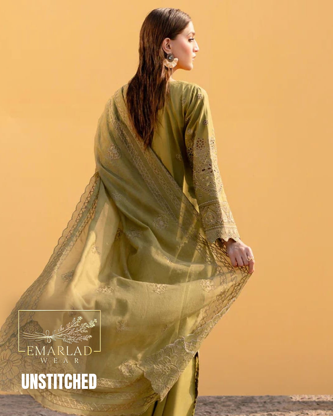 Mahnur Mehendi Sereen D/3 Luxury Lawn Collection Replica | Embroidered 3PC Suit Online Pakistan