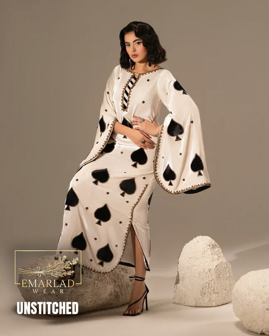 Emarlad Pret White Silk Formal Kaftan Collection Replica