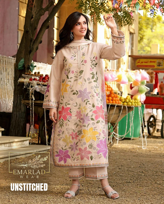 Aneelas Skin Luxury Lawn 3 Piece Embroidered Suit for Women | Premium Designer Collection