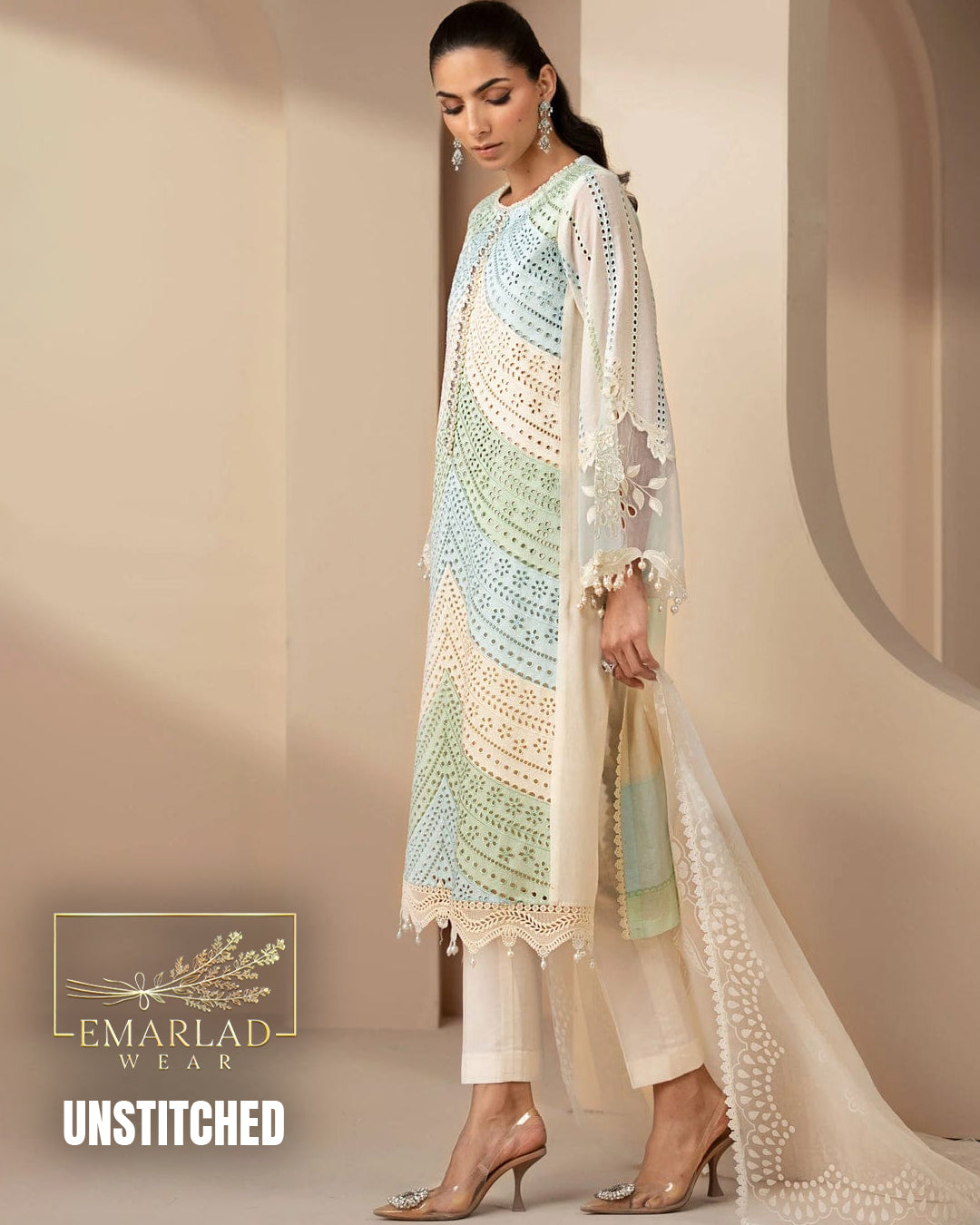Maria B Pure Swiss Lawn 3 Piece Chicken Embroidered Suit Skin Tie & Dye | Luxury Lawn 2026