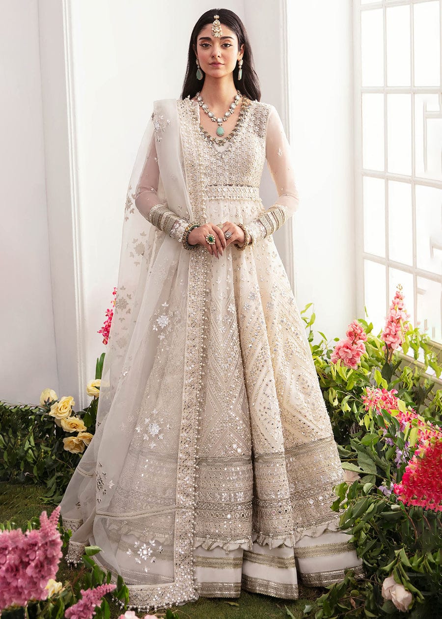 Zaha Embroidered Organza Dress maxi off White  Emarlad Wear