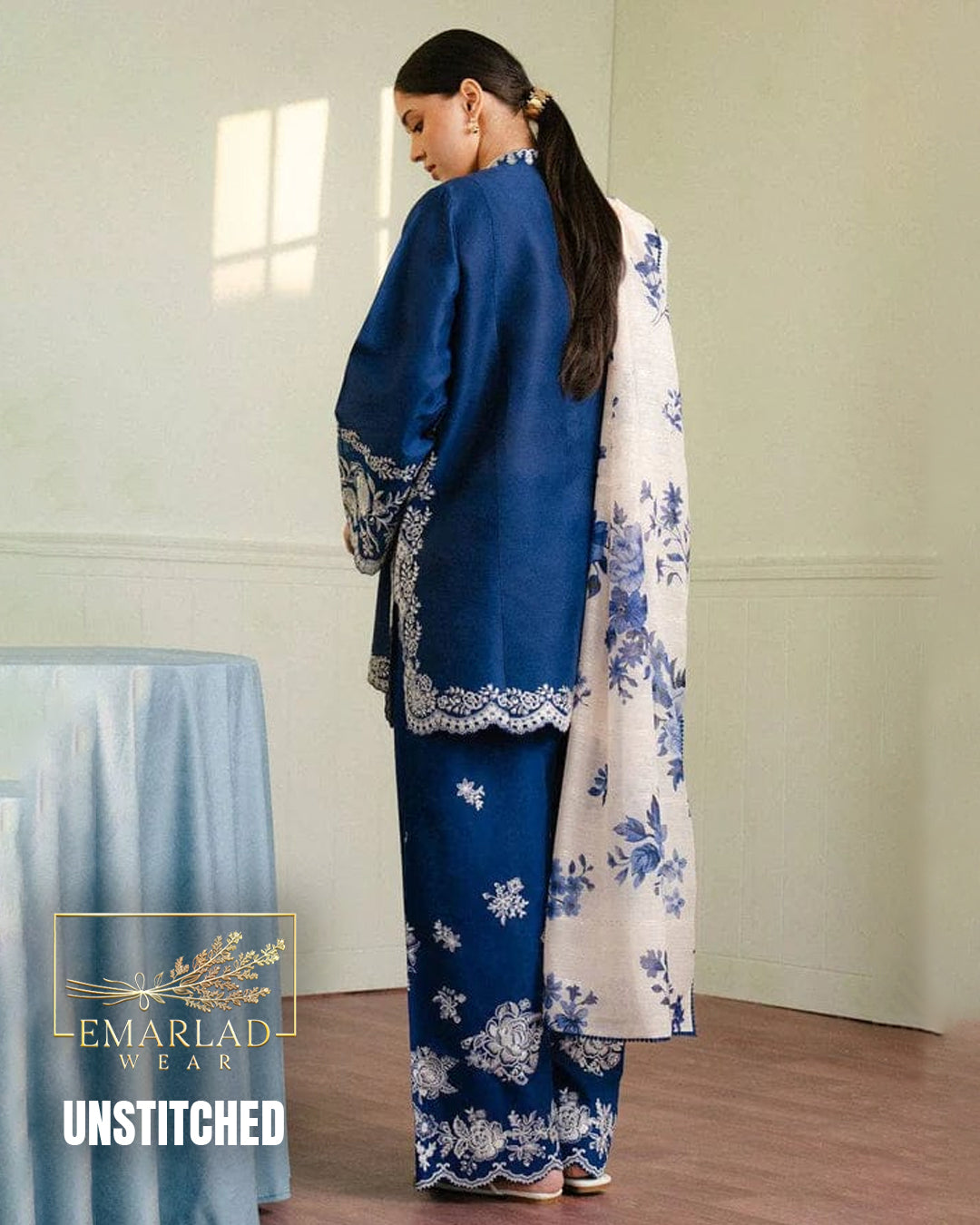 Coco by Zara Shah Jahan Blue Luxury Lawn Embroidered 3 Piece Suit