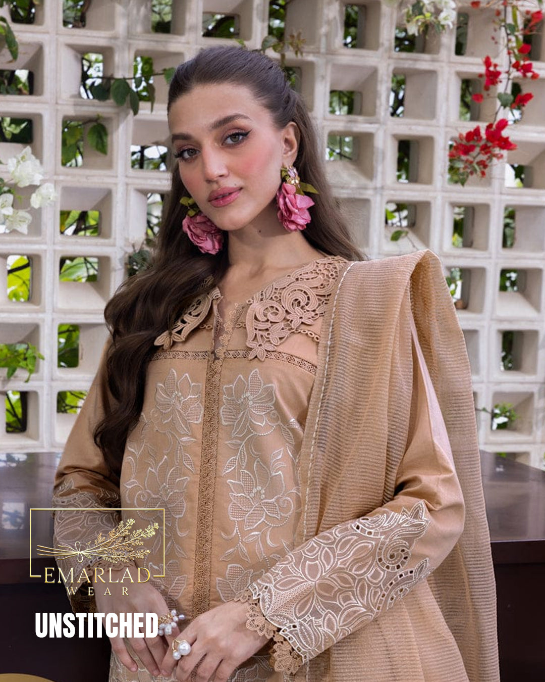 Rang Rasia Lawn Collection Brown Embroidered Suit | Premium Lawn Dress for Women