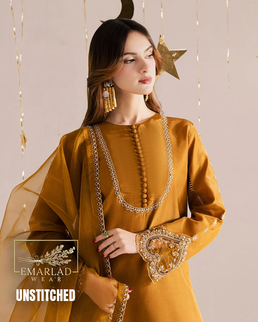 2026 Shesha Silk Embroidered Bridal Kaftan 3 Piece Suit Design 202