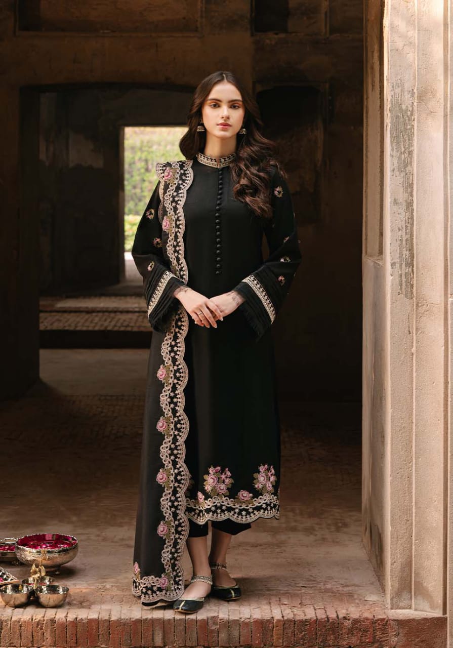 full black chikankari dress Black Roza Modal Chikankari Straight Kurta Set