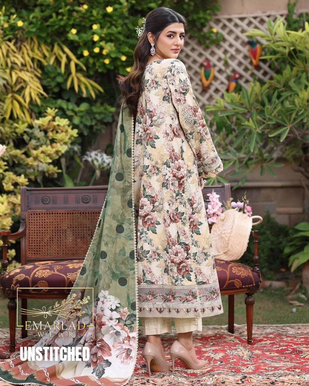Aneelas Skin Lawn Suit 2026 – 3PC Dress with Embroidered Chiffon Dupatta