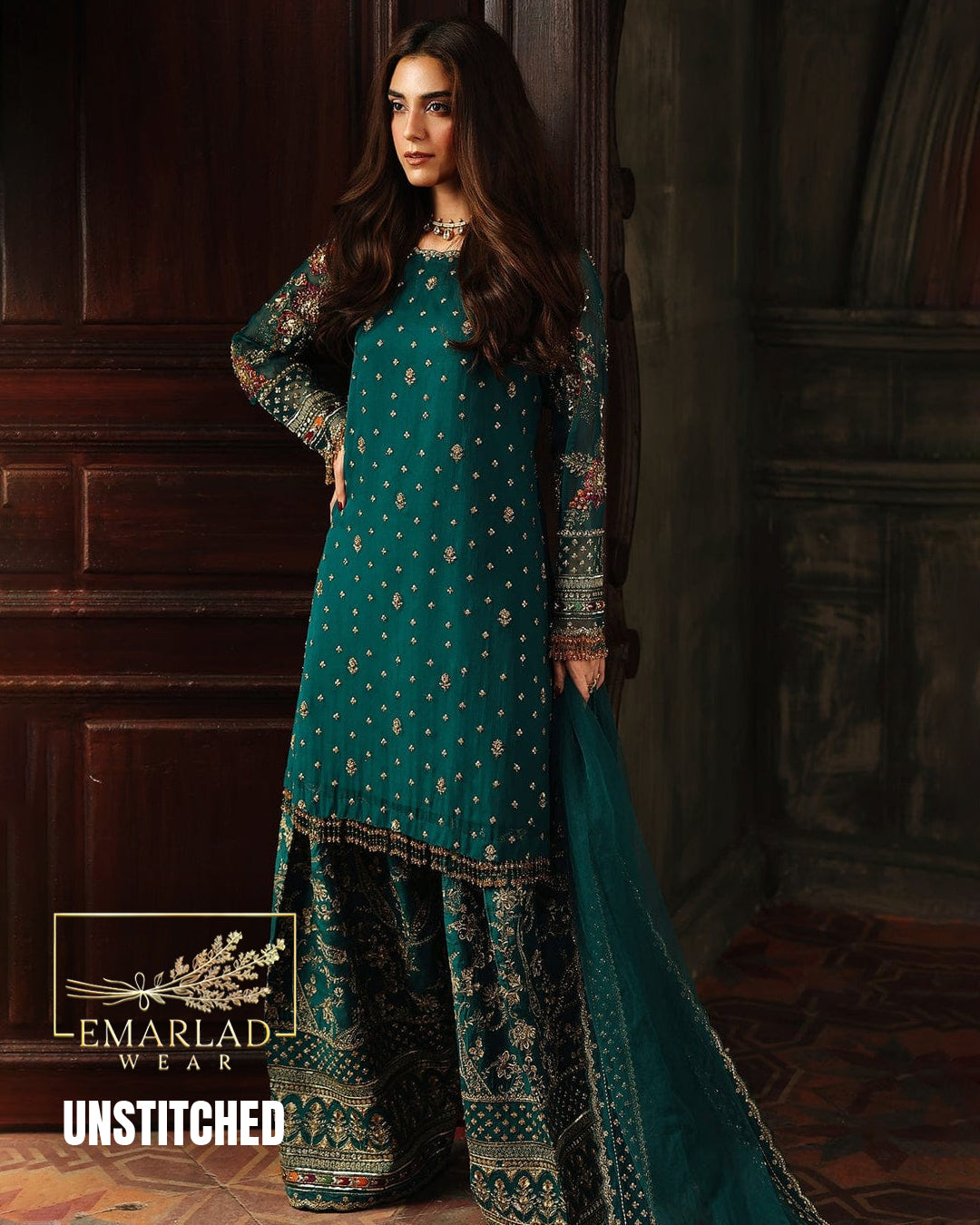 Charizma Chiffon Embroidered Suit Design 2533 Luxury 3Pc Dress with Emarlad Wear Charizma Chiffon Embroidered Suit Design 2533 Luxury 3Pc Dress with Emarlad Wear