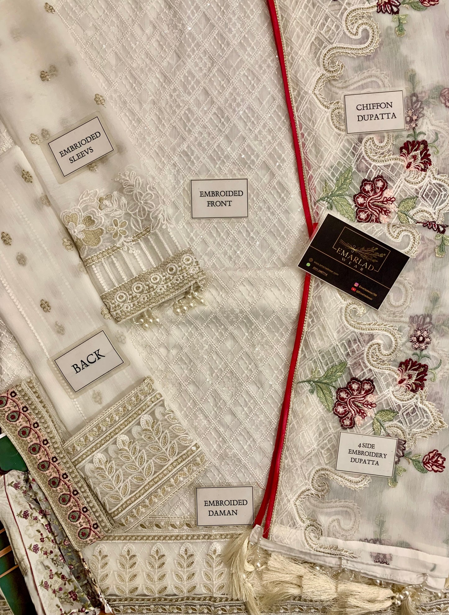 Ethnic White Formal Collection Chiffon