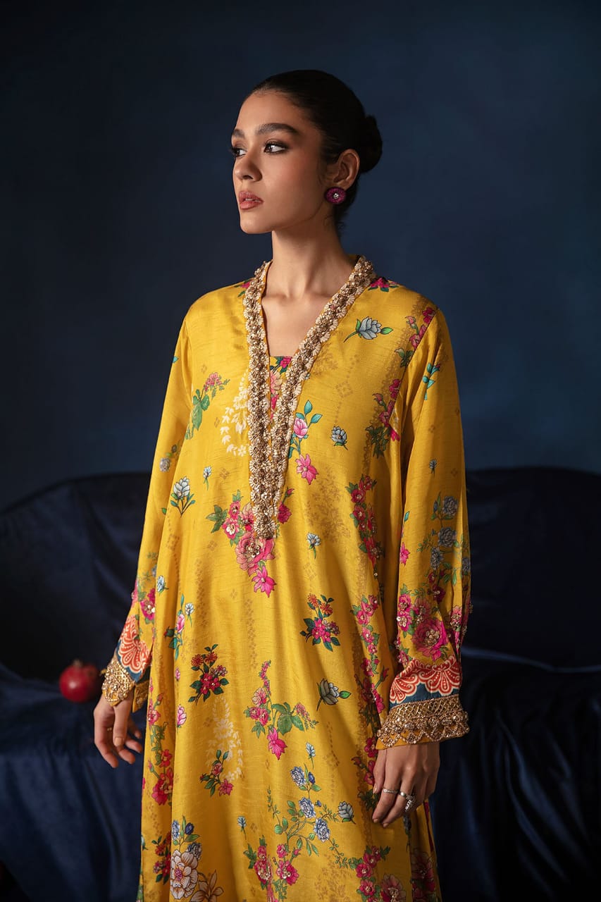 Ammara Khan Cotton Lawn Yellow Embroidery Collection