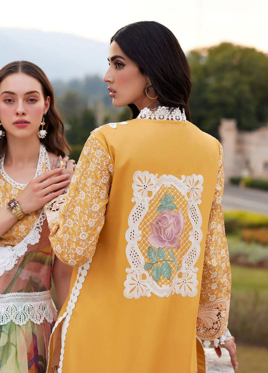 Mushq T/R Yellow Chikankari Lawn Embroidery Collection