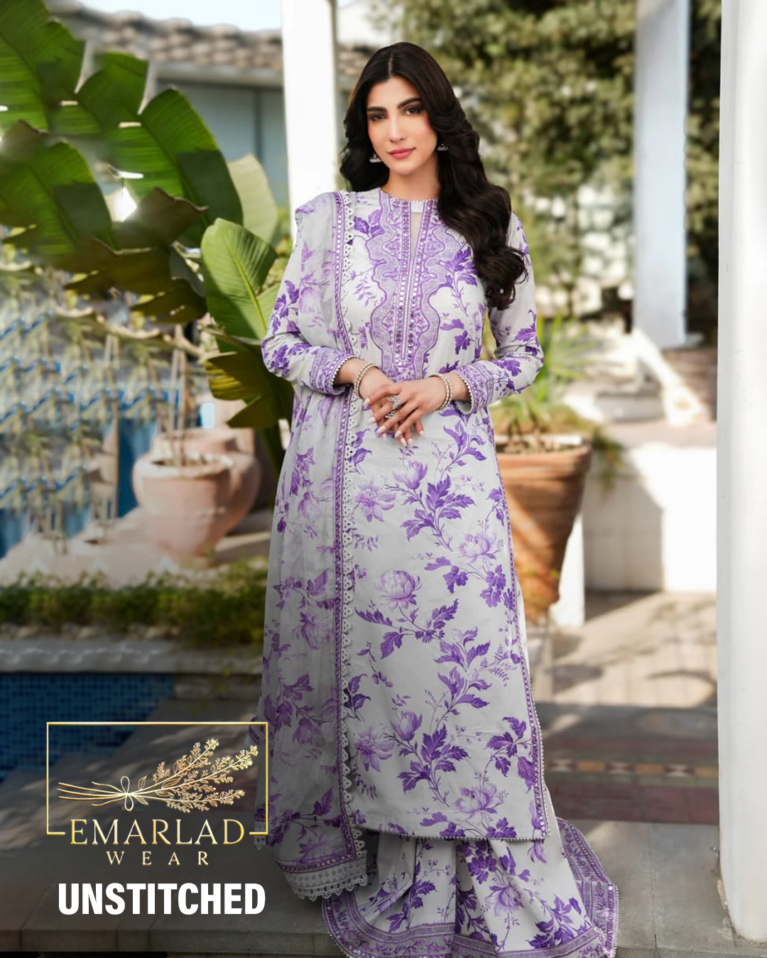 dress purple and white Aneela's | White & Purple