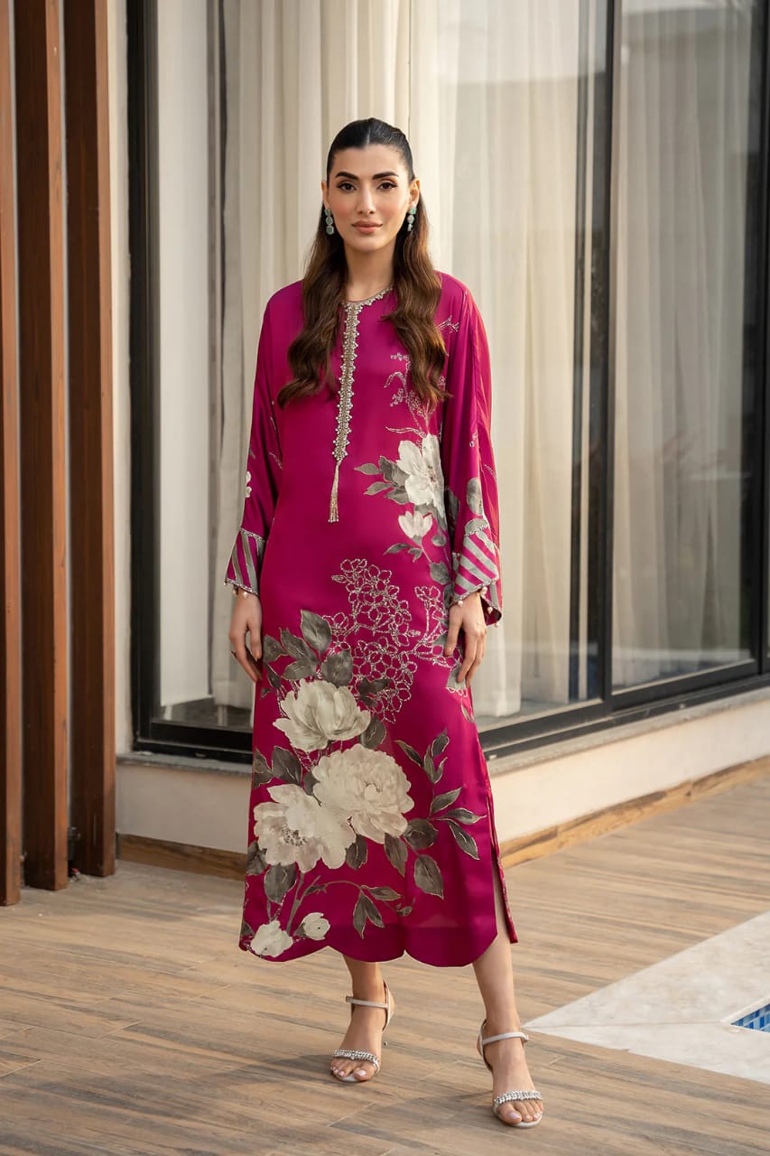 silk printed dress design in pakistan Printed slik-best fashion designers in pakistan Ayesha And Usman