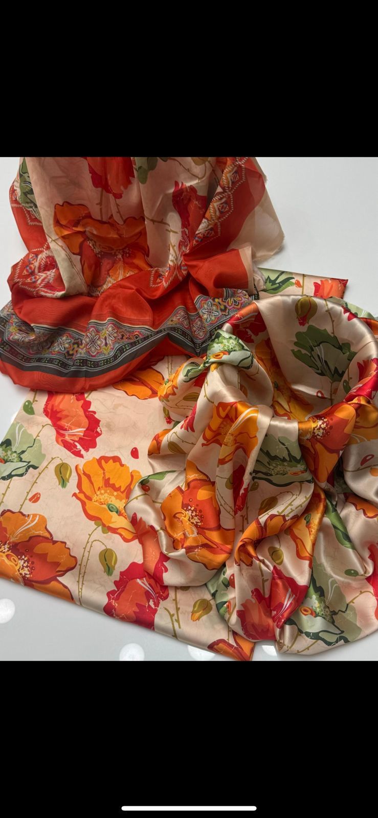 Shamoze Silk - 3 Piece - Digital Print - Cream Floral