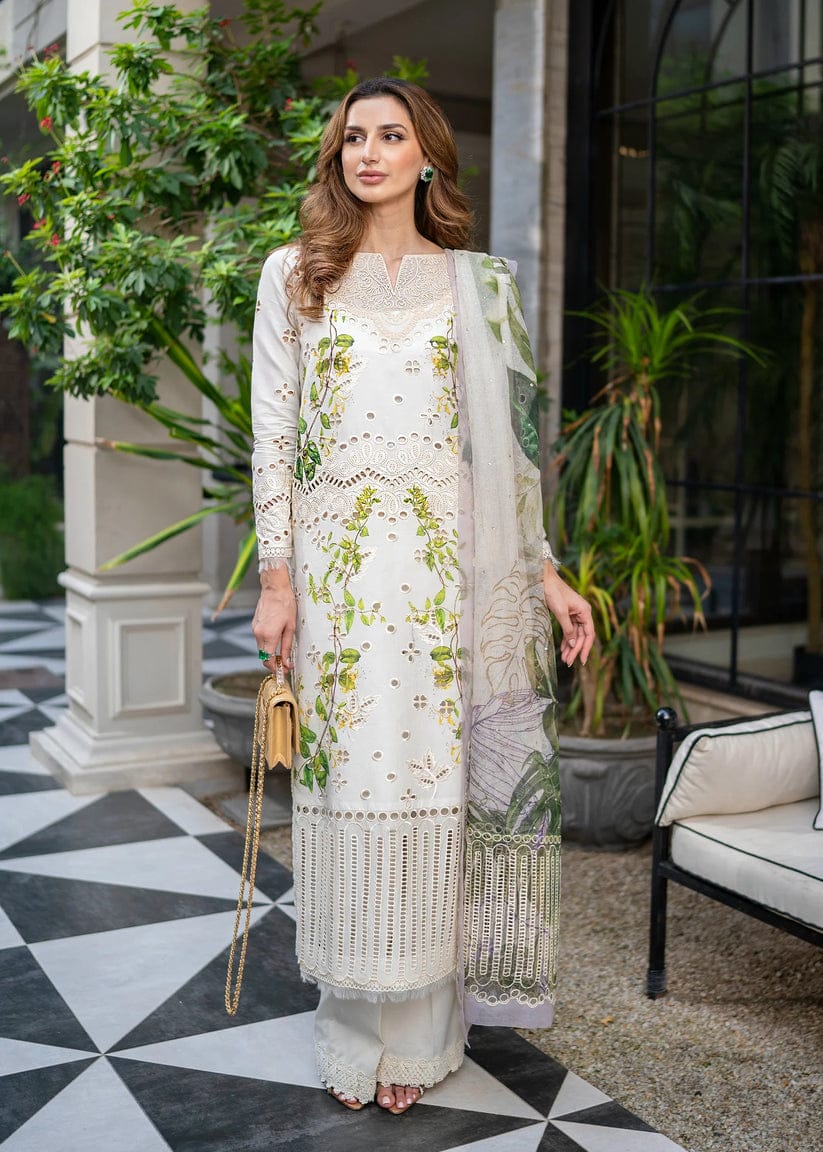 Crimson | Offwhite - Lawn Collection 2025 Chickenkari