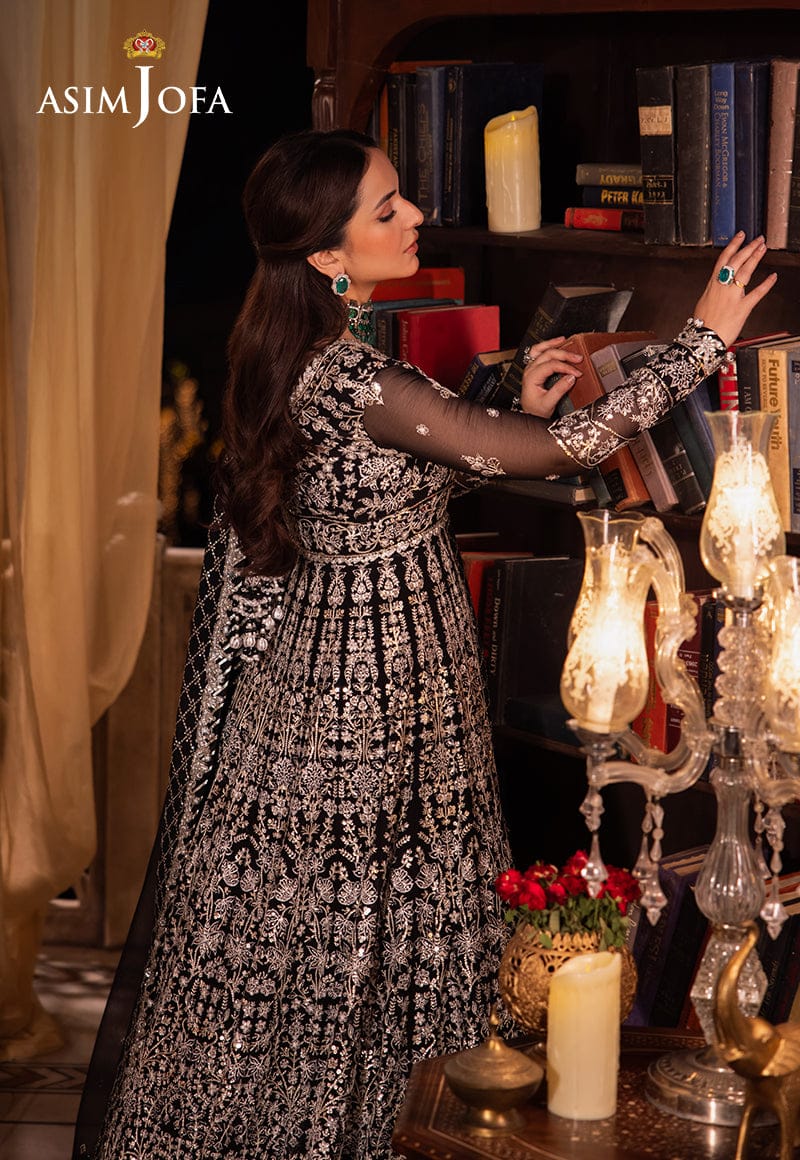 Asim Jofa Black Maxi Chiffon Collection