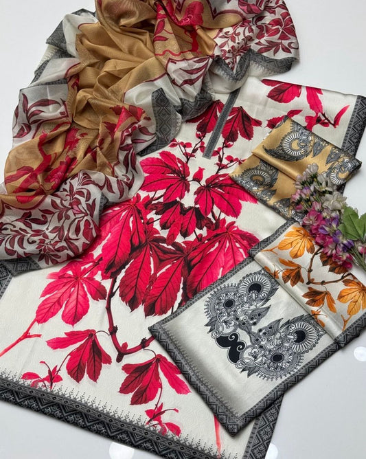 Shamoze Silk - 3 Piece - Digital Print - Floral
