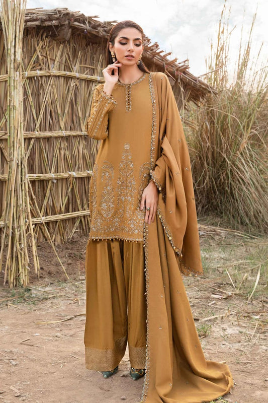 Maria B MPT-2403-A | Mustard - Lawn Eid Collection