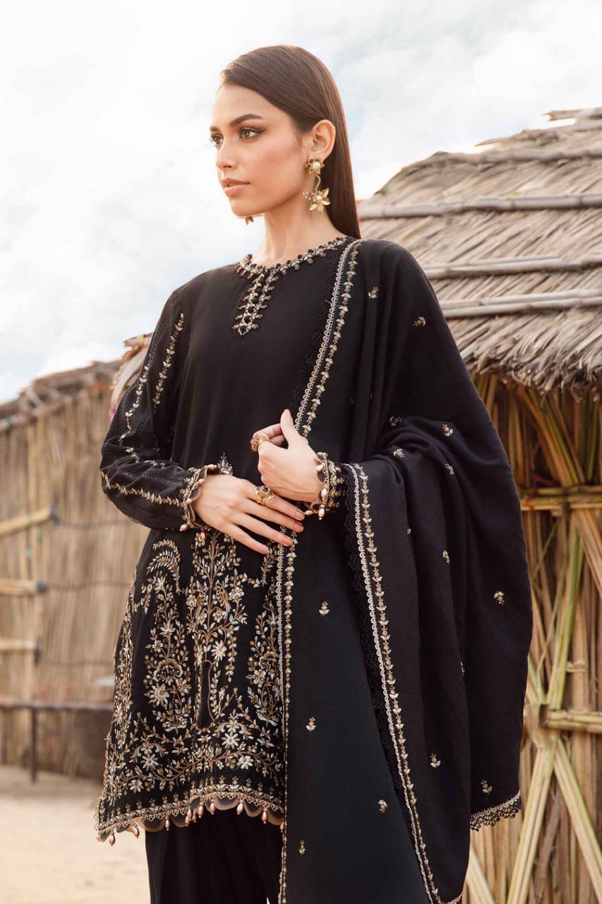 Maria B MPT-2403-B | Black - Lawn Eid Collection