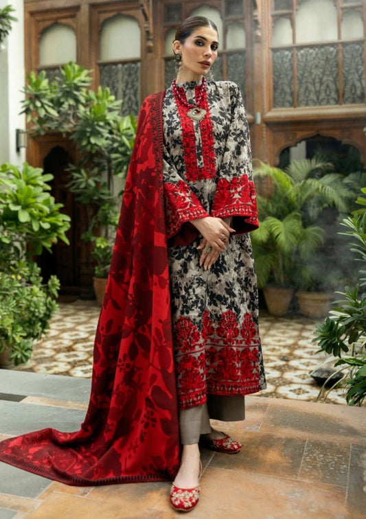 Zainab Chottani | Brown & Red - Pure lawn with chiffon dupatta Collection