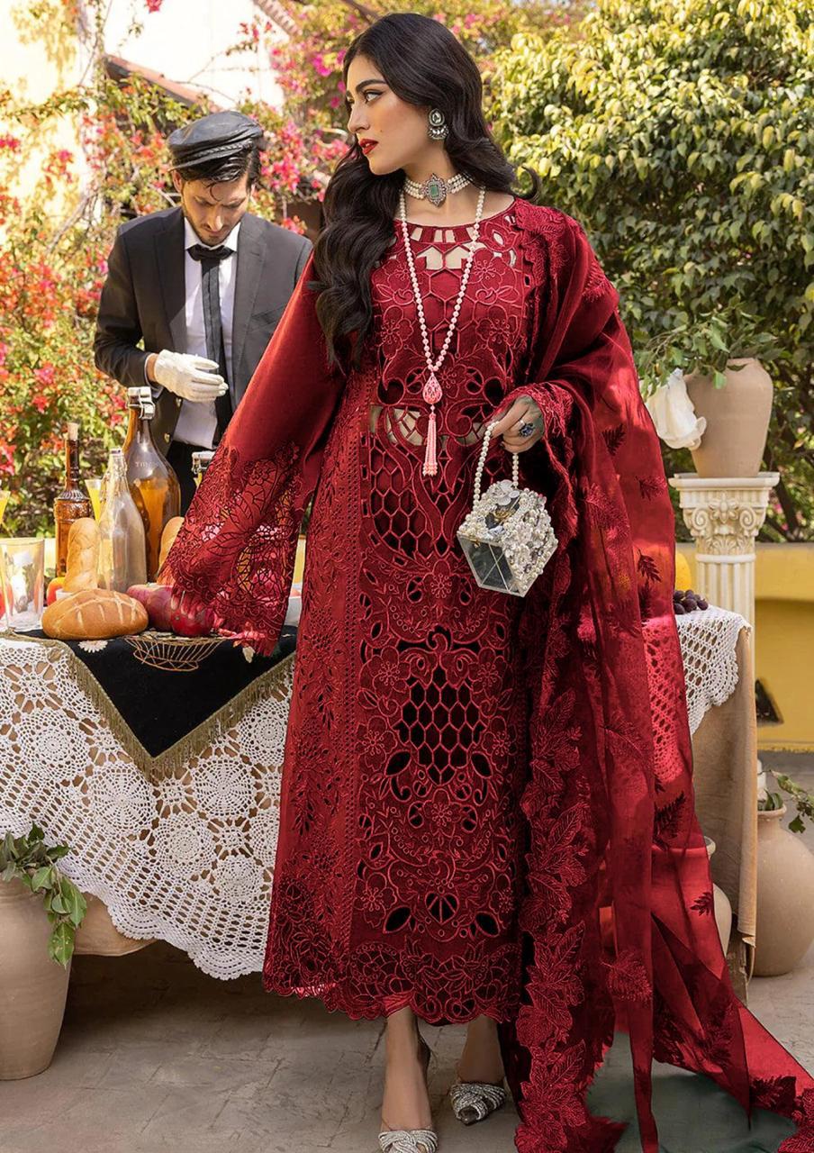 Bin Ilyas | Maroon - Chikankari Collection